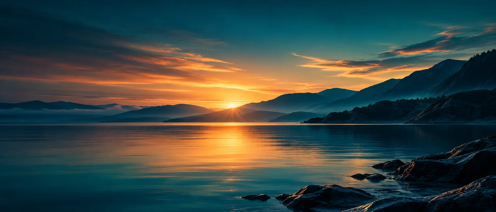 The British Columbia coastline at dusk